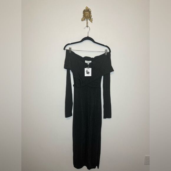 L'Academie  Lillia Knit Dress Black M - Picture 2 of 8